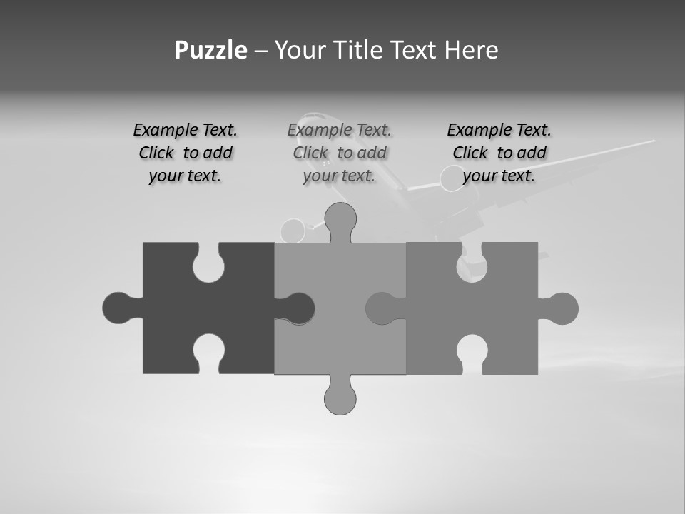 An Airplane Flying In The Sky With The Sun Behind It PowerPoint Template