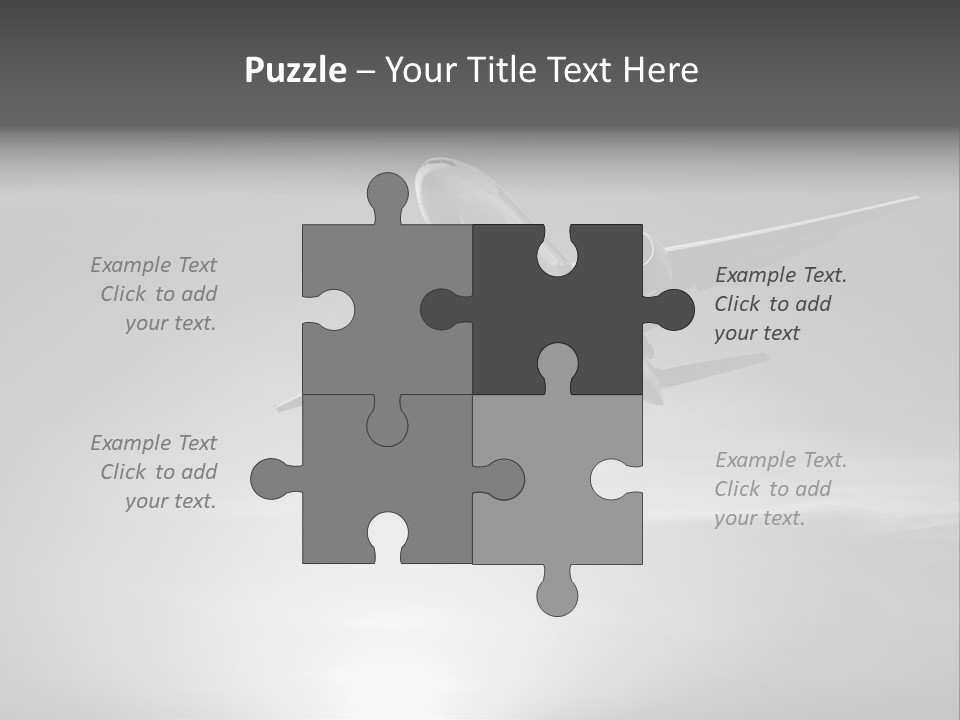 An Airplane Flying In The Sky With The Sun Behind It PowerPoint Template