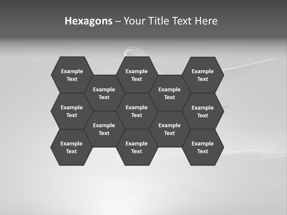 An Airplane Flying In The Sky With The Sun Behind It PowerPoint Template