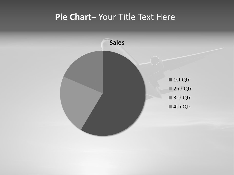 An Airplane Flying In The Sky With The Sun Behind It PowerPoint Template