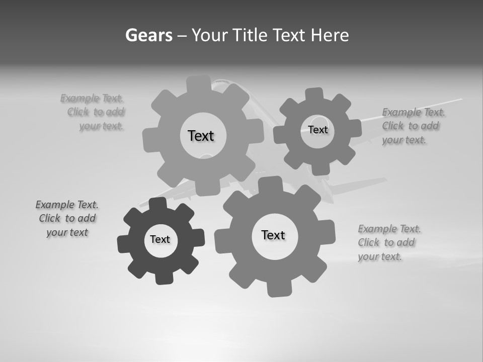 An Airplane Flying In The Sky With The Sun Behind It PowerPoint Template