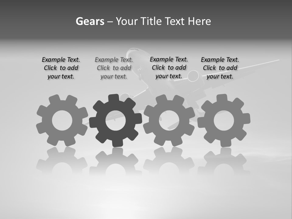 An Airplane Flying In The Sky With The Sun Behind It PowerPoint Template