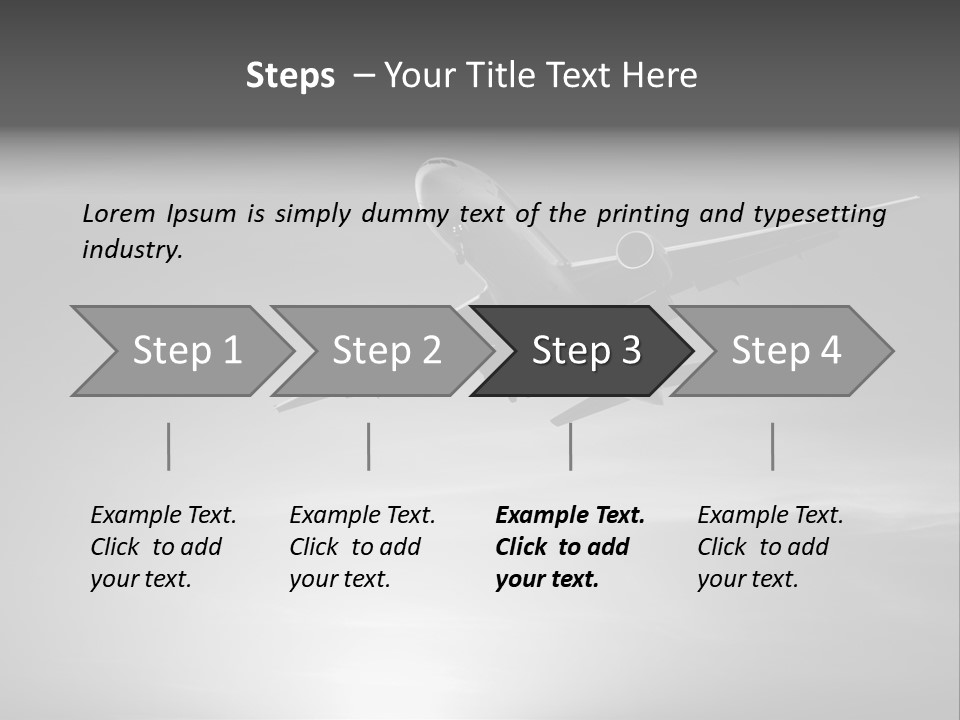 An Airplane Flying In The Sky With The Sun Behind It PowerPoint Template