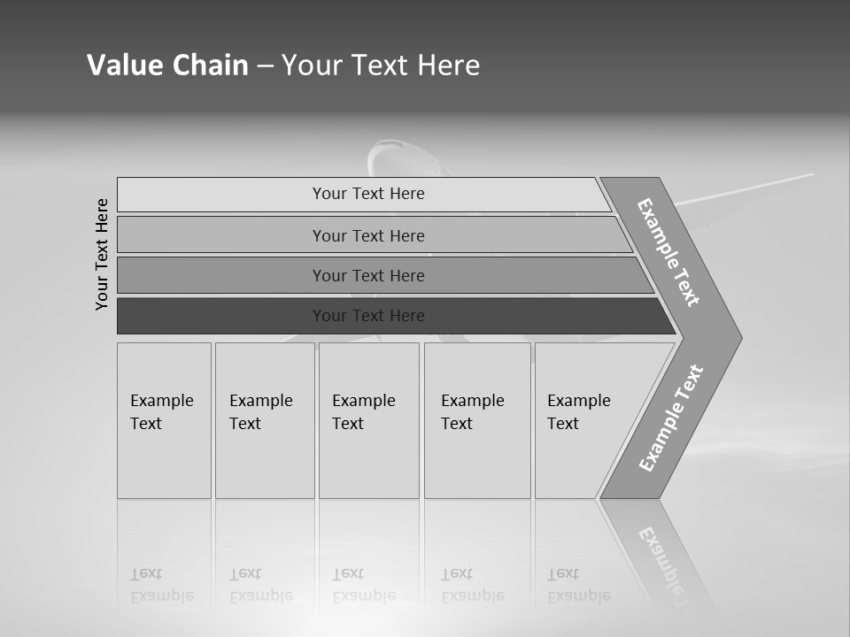 An Airplane Flying In The Sky With The Sun Behind It PowerPoint Template