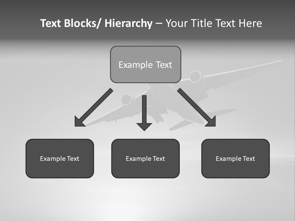 An Airplane Flying In The Sky With The Sun Behind It PowerPoint Template