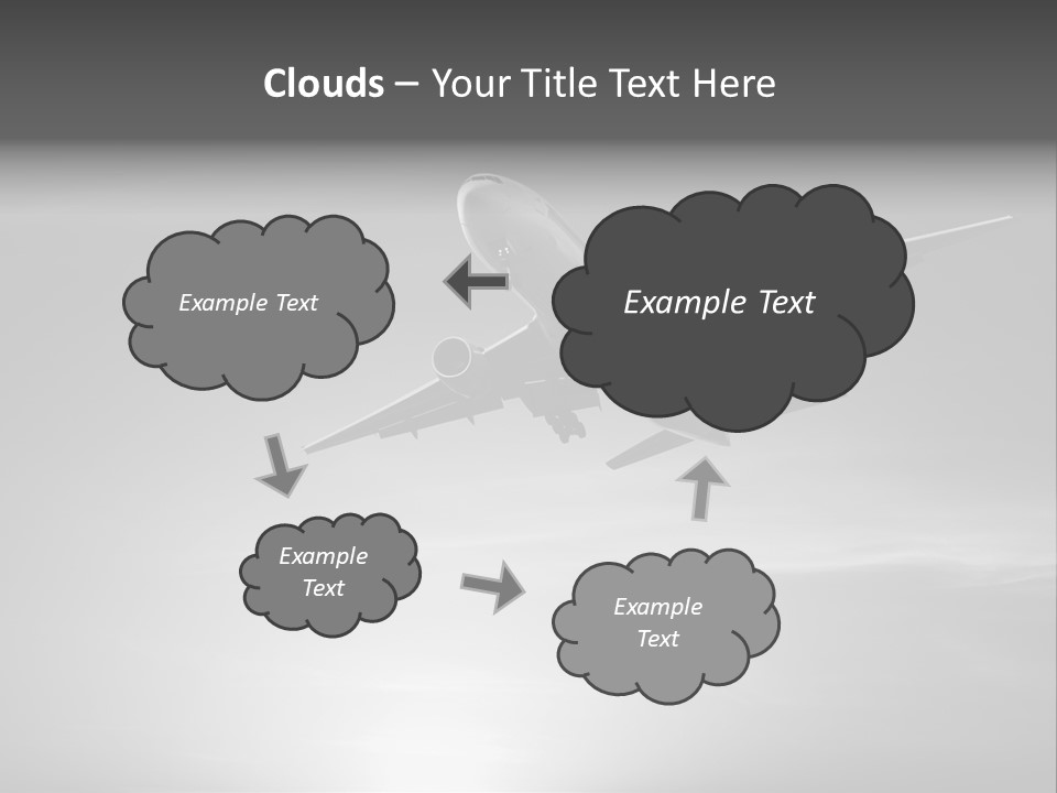 An Airplane Flying In The Sky With The Sun Behind It PowerPoint Template
