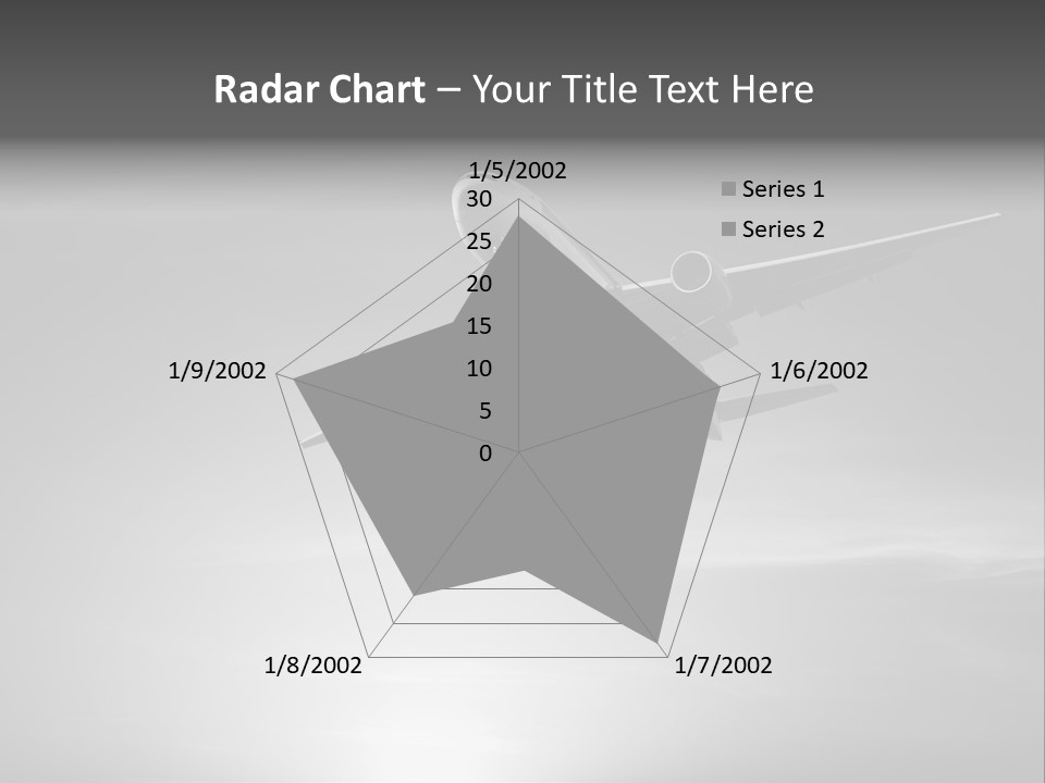 An Airplane Flying In The Sky With The Sun Behind It PowerPoint Template