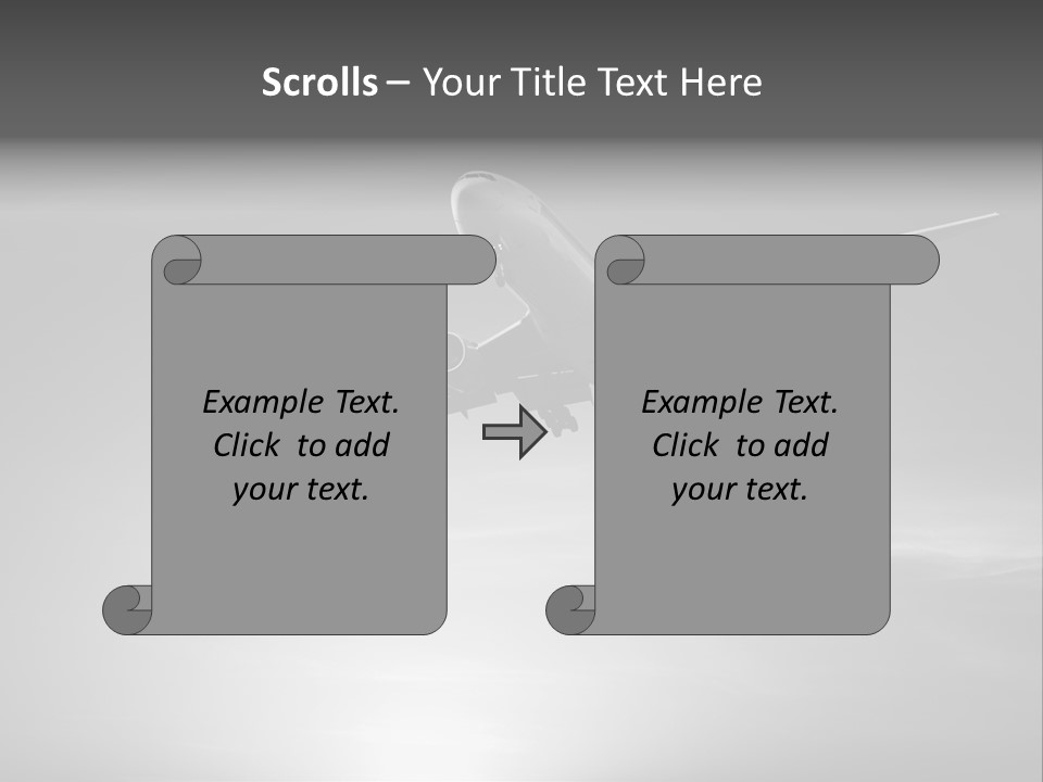An Airplane Flying In The Sky With The Sun Behind It PowerPoint Template