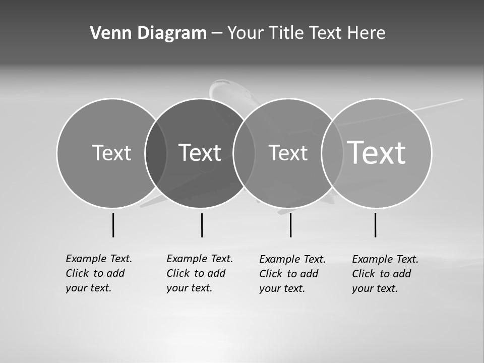 An Airplane Flying In The Sky With The Sun Behind It PowerPoint Template