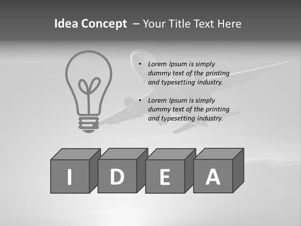An Airplane Flying In The Sky With The Sun Behind It PowerPoint Template