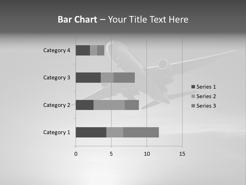 An Airplane Flying In The Sky With The Sun Behind It PowerPoint Template