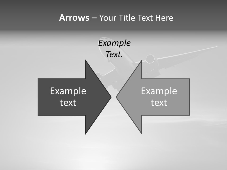 An Airplane Flying In The Sky With The Sun Behind It PowerPoint Template