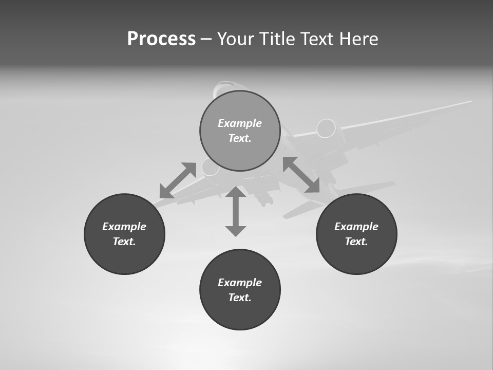 An Airplane Flying In The Sky With The Sun Behind It PowerPoint Template