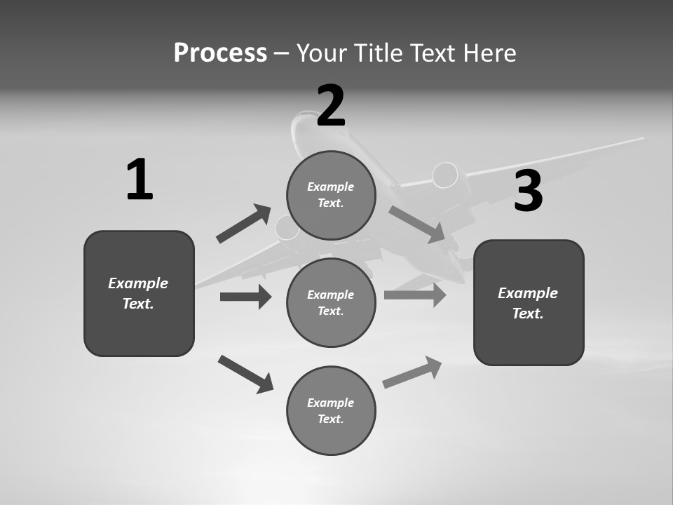 An Airplane Flying In The Sky With The Sun Behind It PowerPoint Template