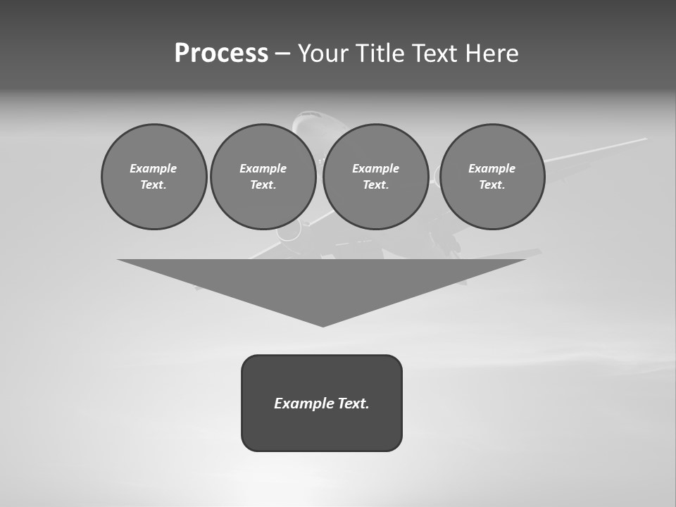 An Airplane Flying In The Sky With The Sun Behind It PowerPoint Template
