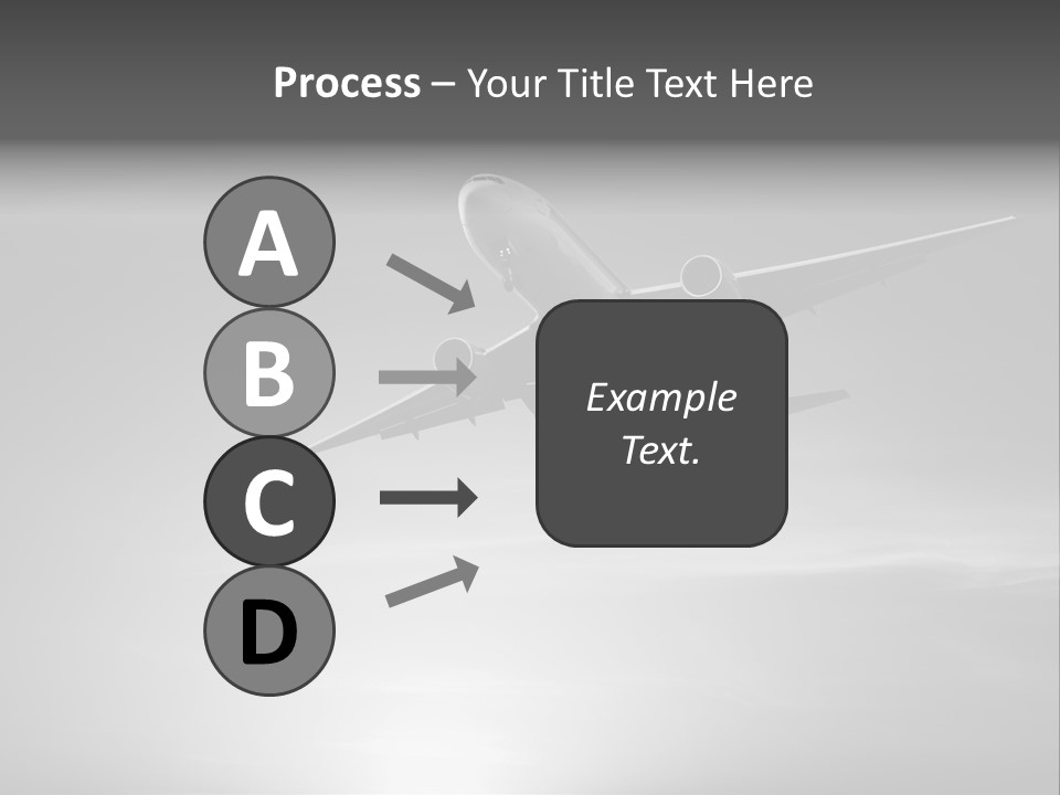 An Airplane Flying In The Sky With The Sun Behind It PowerPoint Template