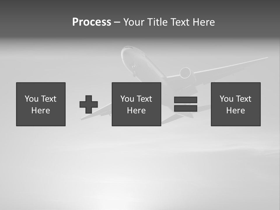 An Airplane Flying In The Sky With The Sun Behind It PowerPoint Template
