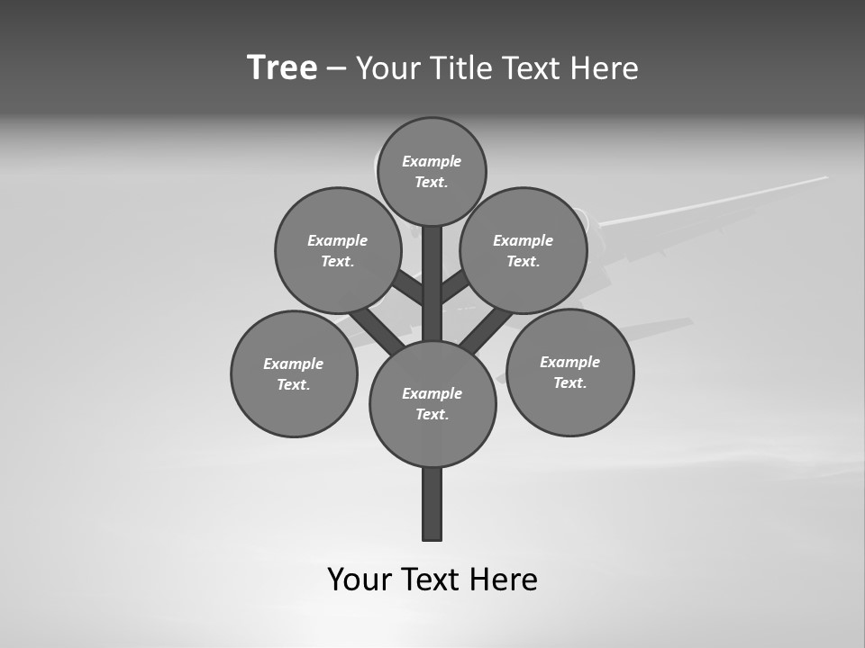 An Airplane Flying In The Sky With The Sun Behind It PowerPoint Template