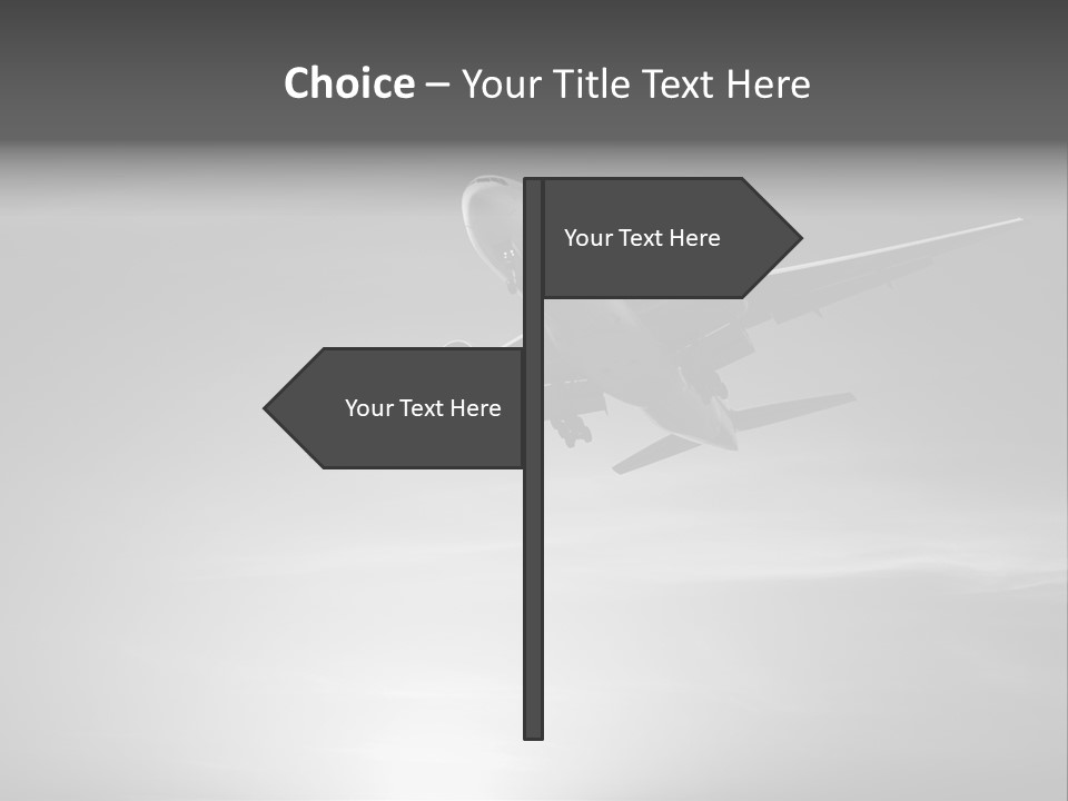 An Airplane Flying In The Sky With The Sun Behind It PowerPoint Template