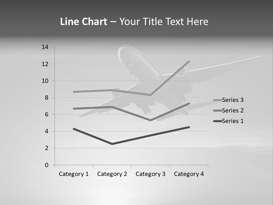 An Airplane Flying In The Sky With The Sun Behind It PowerPoint Template