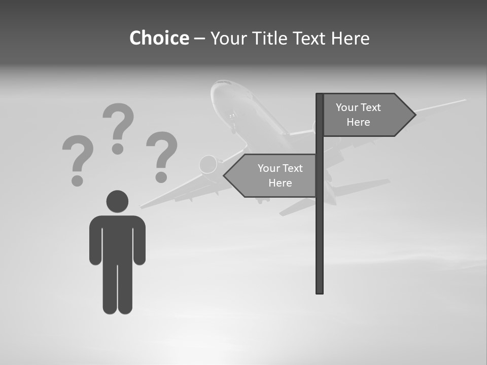 An Airplane Flying In The Sky With The Sun Behind It PowerPoint Template