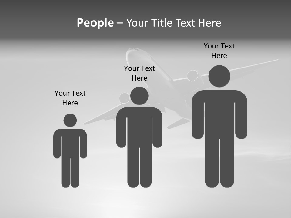 An Airplane Flying In The Sky With The Sun Behind It PowerPoint Template