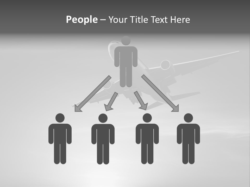 An Airplane Flying In The Sky With The Sun Behind It PowerPoint Template