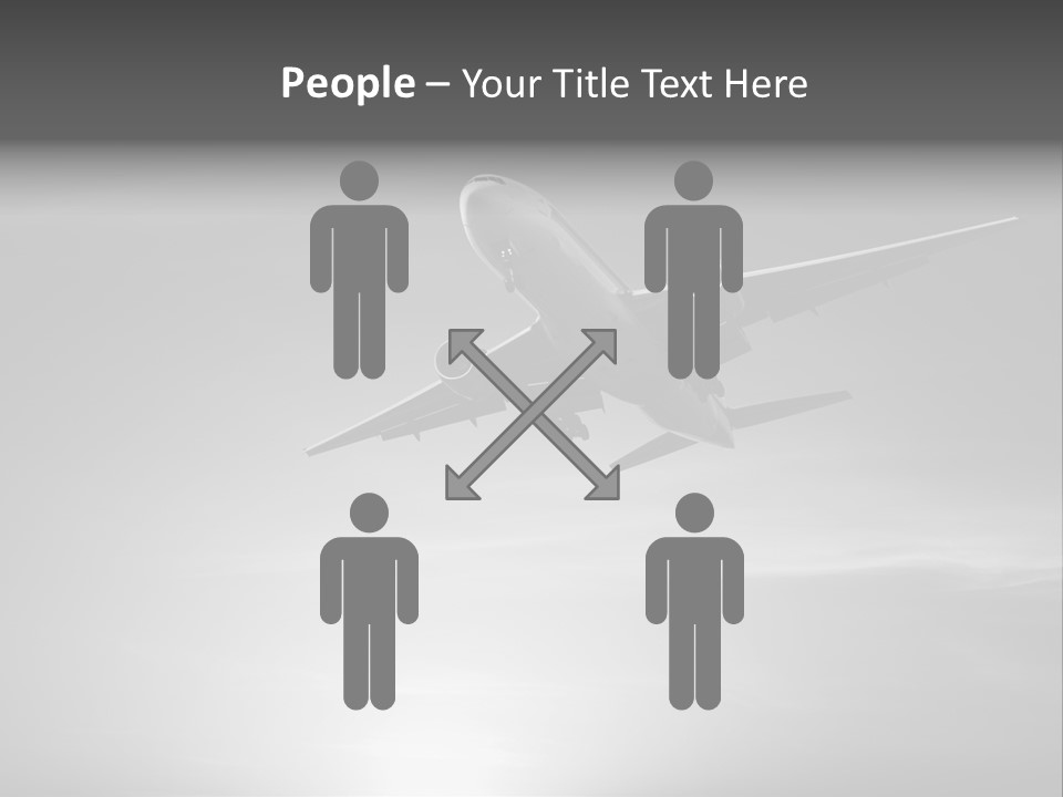 An Airplane Flying In The Sky With The Sun Behind It PowerPoint Template