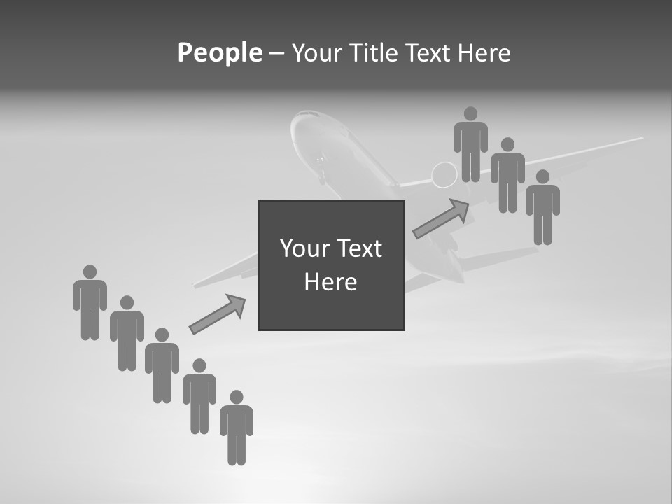 An Airplane Flying In The Sky With The Sun Behind It PowerPoint Template