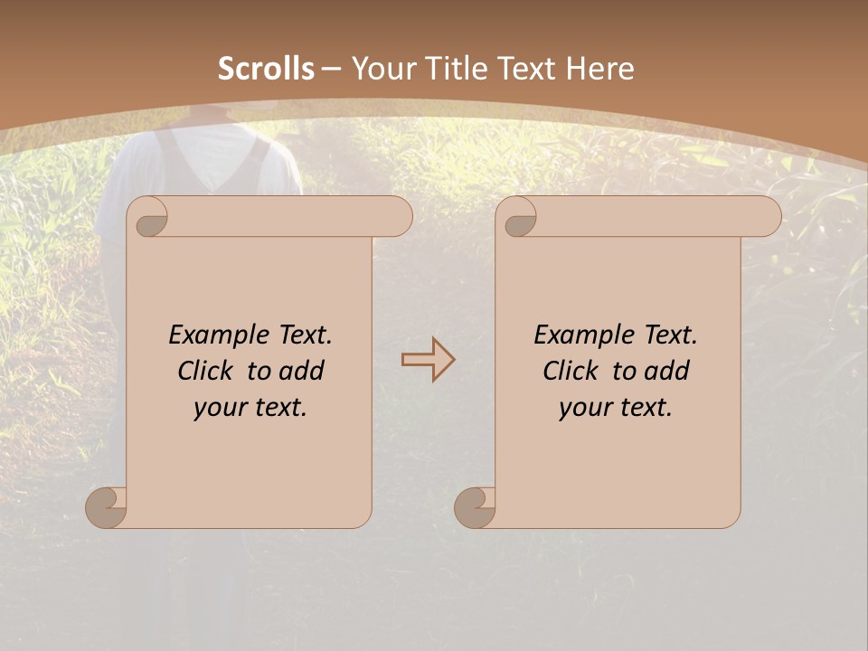 A Man Standing In A Field Of Corn Powerpoint Template PowerPoint Template