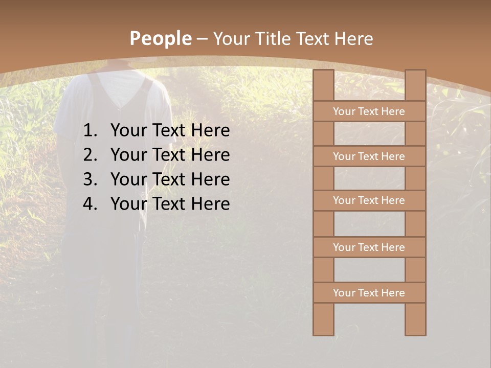 A Man Standing In A Field Of Corn Powerpoint Template PowerPoint Template