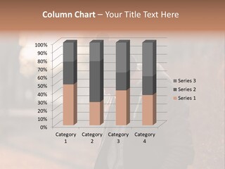 A Man In A Black Jacket Is Looking At His Cell Phone PowerPoint Template