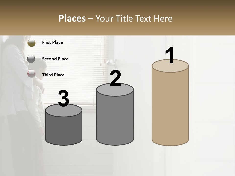 A Woman And Child Standing In Front Of A Window PowerPoint Template