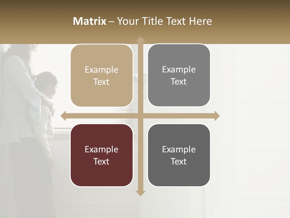 A Woman And Child Standing In Front Of A Window PowerPoint Template