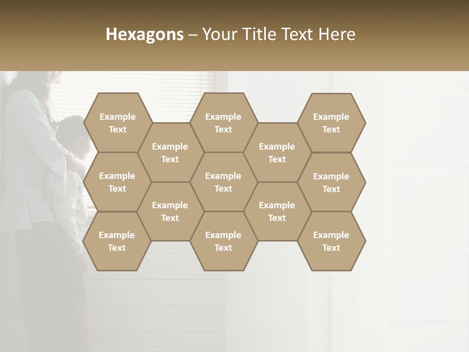 A Woman And Child Standing In Front Of A Window PowerPoint Template