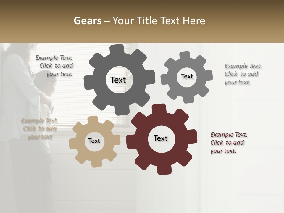 A Woman And Child Standing In Front Of A Window PowerPoint Template