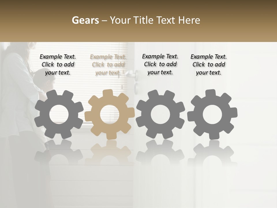 A Woman And Child Standing In Front Of A Window PowerPoint Template