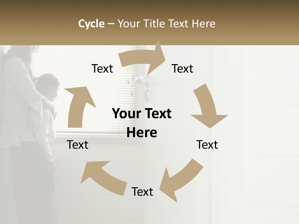 A Woman And Child Standing In Front Of A Window PowerPoint Template