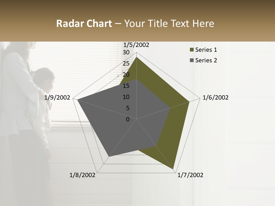A Woman And Child Standing In Front Of A Window PowerPoint Template