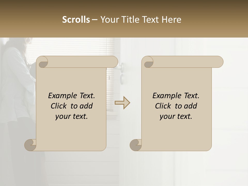 A Woman And Child Standing In Front Of A Window PowerPoint Template