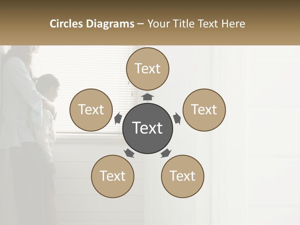 A Woman And Child Standing In Front Of A Window PowerPoint Template