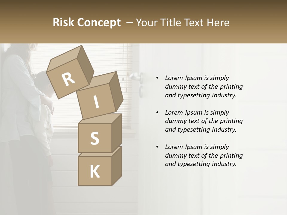 A Woman And Child Standing In Front Of A Window PowerPoint Template