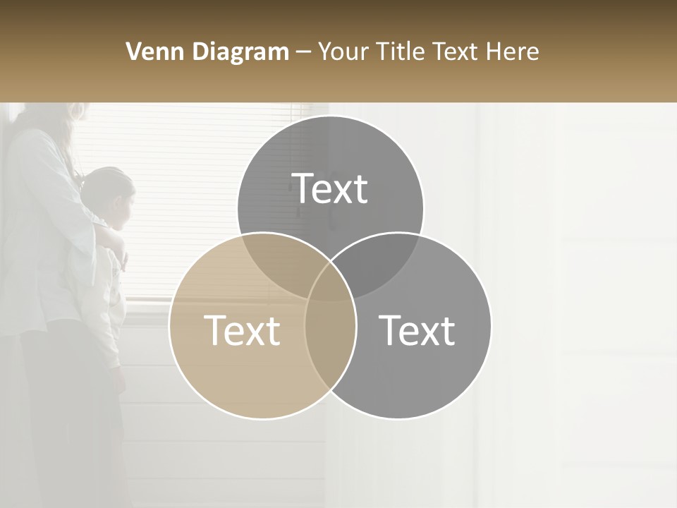 A Woman And Child Standing In Front Of A Window PowerPoint Template
