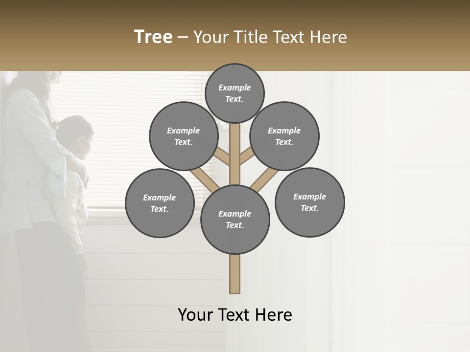 A Woman And Child Standing In Front Of A Window PowerPoint Template