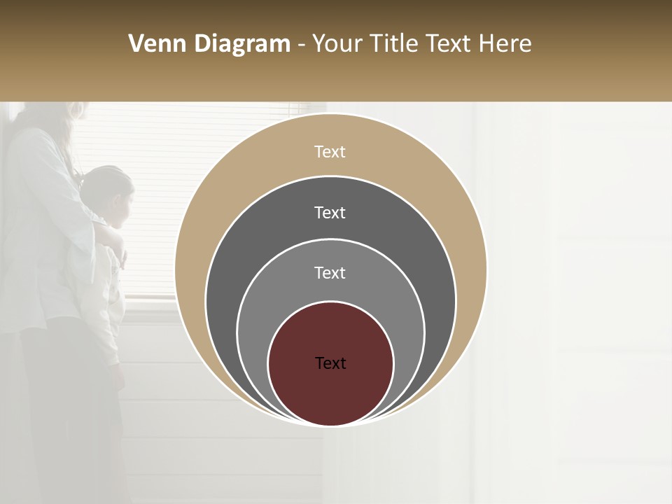 A Woman And Child Standing In Front Of A Window PowerPoint Template