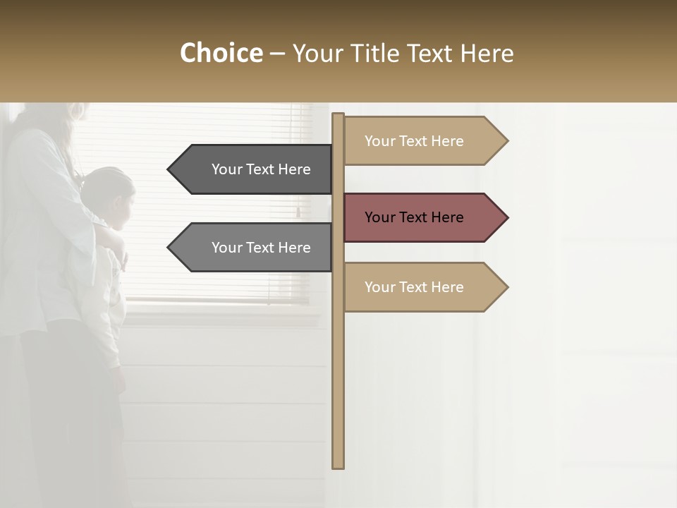 A Woman And Child Standing In Front Of A Window PowerPoint Template