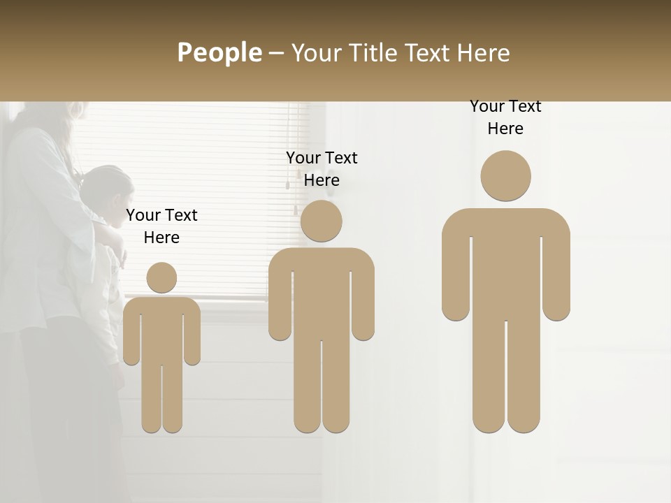 A Woman And Child Standing In Front Of A Window PowerPoint Template