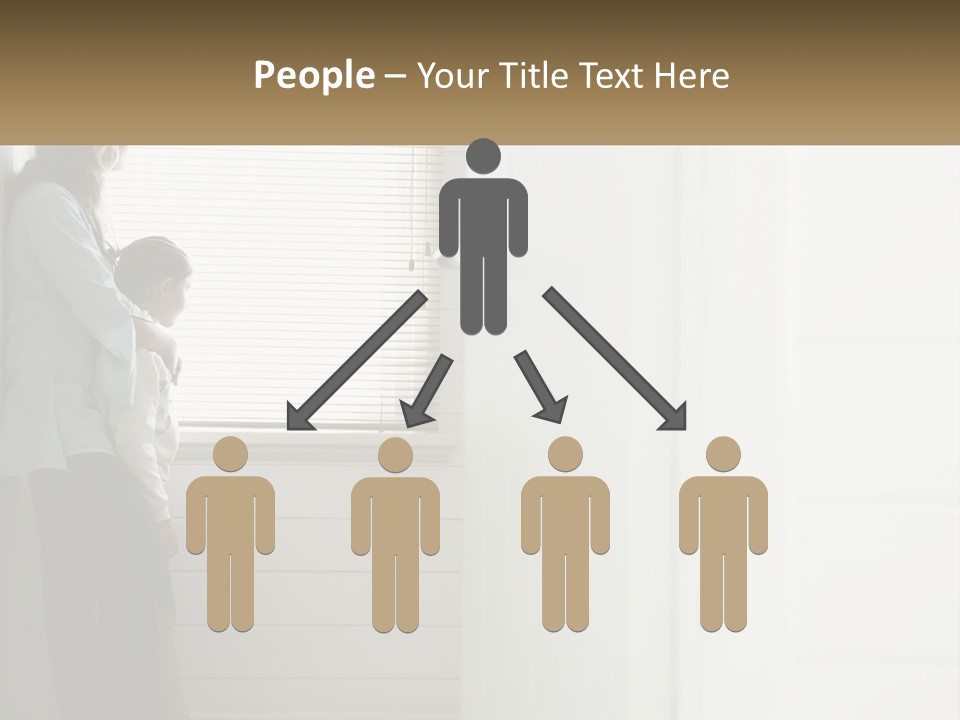 A Woman And Child Standing In Front Of A Window PowerPoint Template
