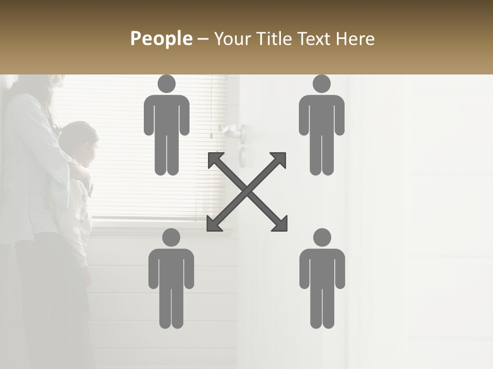 A Woman And Child Standing In Front Of A Window PowerPoint Template