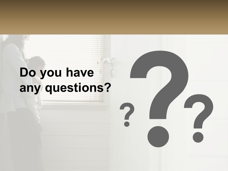 A Woman And Child Standing In Front Of A Window PowerPoint Template